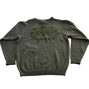 Vintage Y2K Ecko UNLTD Sweater Mens XXL Green Large Logo Back